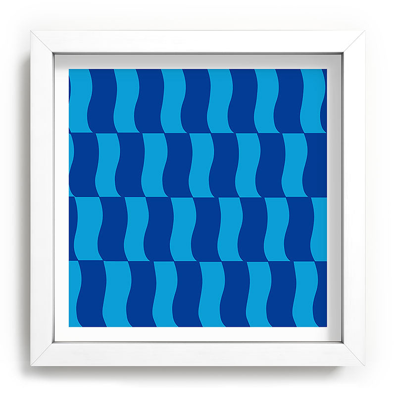 Cobalt Sky Wavy Blocks Framed Art Print Gallery Image 114