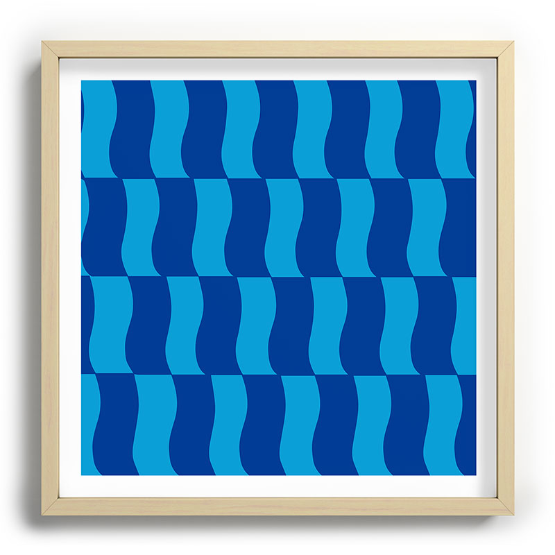 Cobalt Sky Wavy Blocks Framed Art Print Gallery Image 109