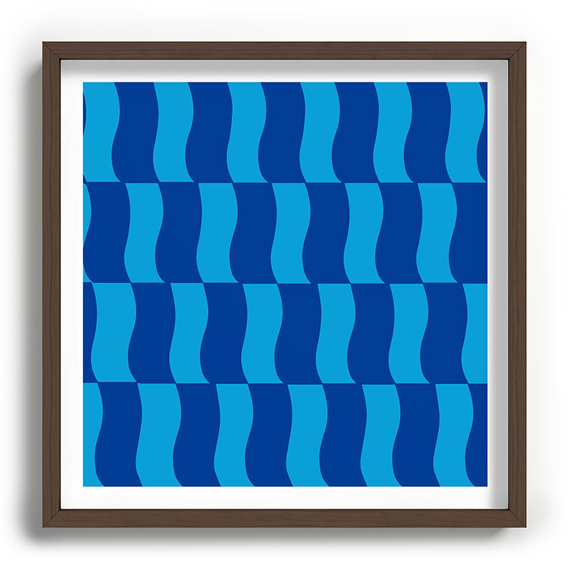 Cobalt Sky Wavy Blocks Framed Art Print Gallery Image 101