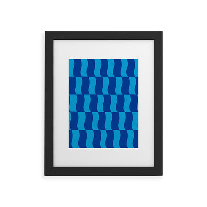 Cobalt Sky Wavy Blocks Framed Art Print Gallery Image 41