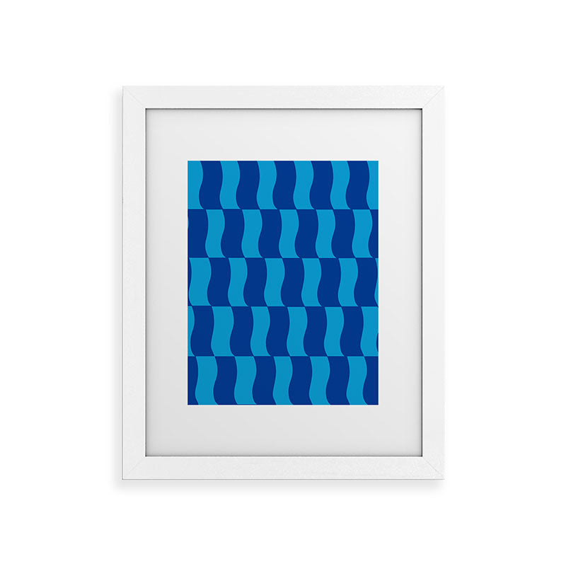 Cobalt Sky Wavy Blocks Framed Art Print Gallery Image 69