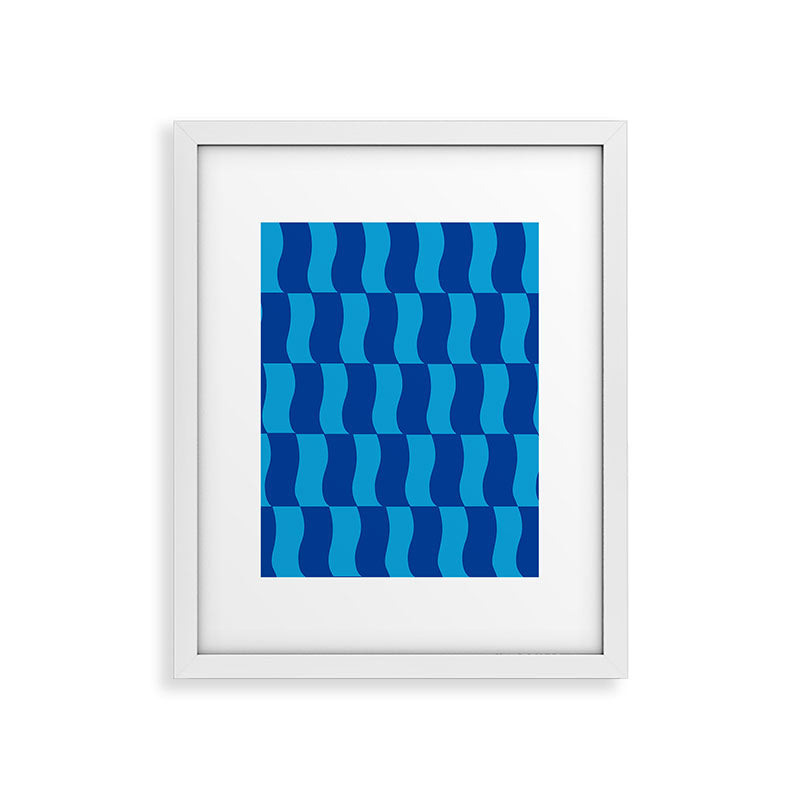 Cobalt Sky Wavy Blocks Framed Art Print Gallery Image 34