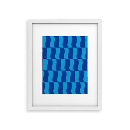 Cobalt Sky Wavy Blocks Framed Art Print Gallery Image 34
