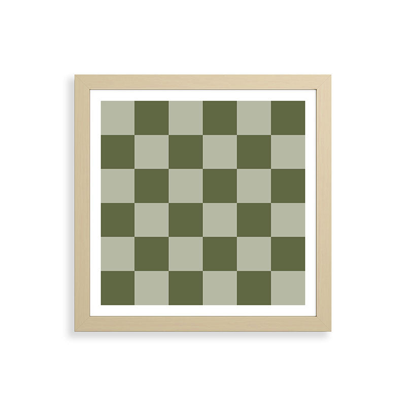 Checkered (Sage & Olive Green) Framed Art Print Gallery Image 20