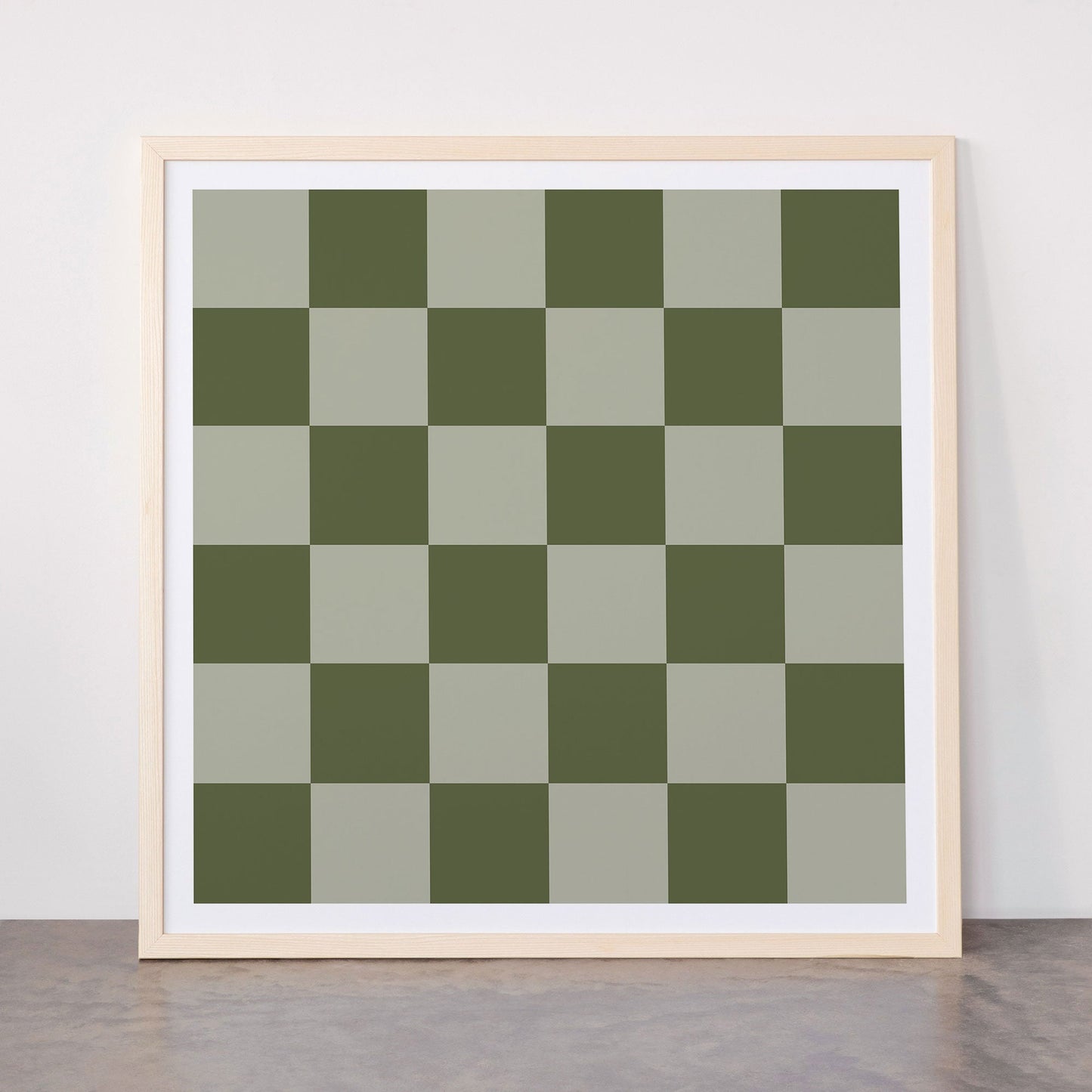 Checkered (Sage & Olive Green) Framed Art Print Gallery Image 21