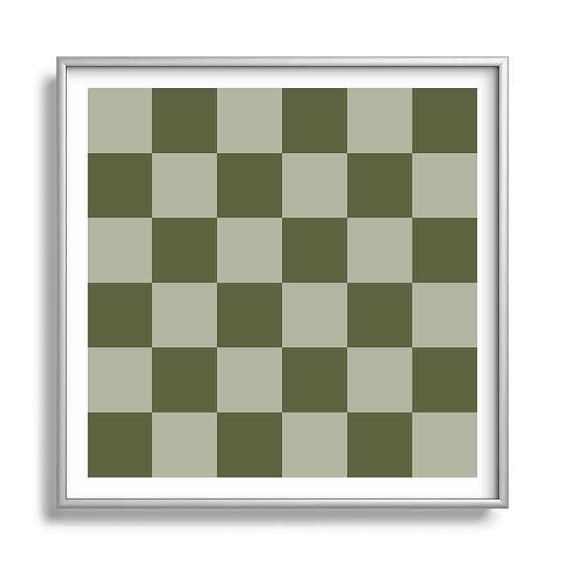 Checkered (Sage & Olive Green) Framed Art Print Gallery Image 39