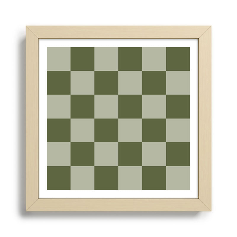 Checkered (Sage & Olive Green) Framed Art Print Gallery Image 7