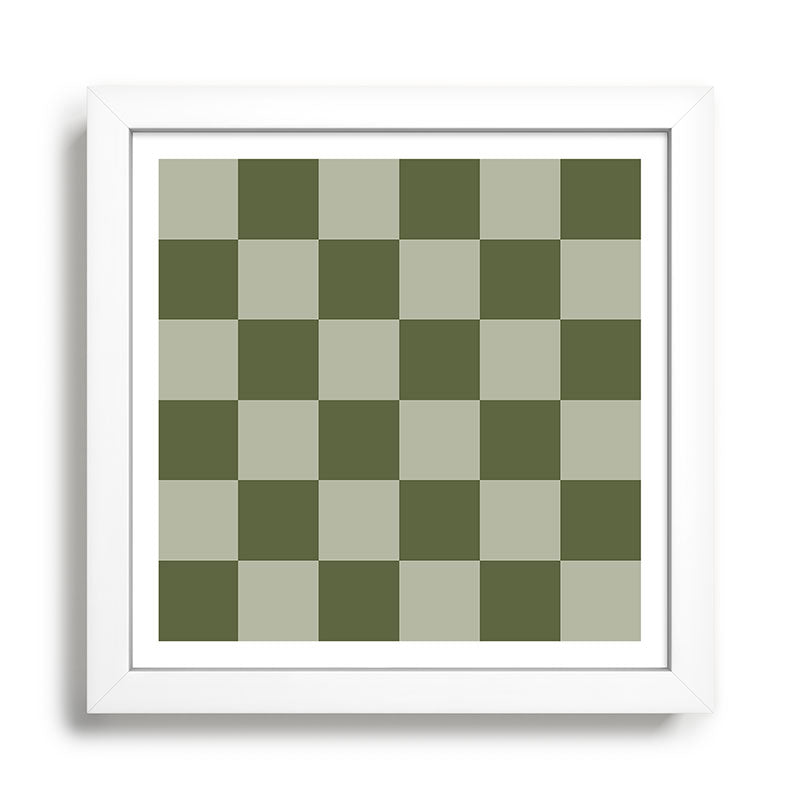 Checkered (Sage & Olive Green) Framed Art Print Gallery Image 10