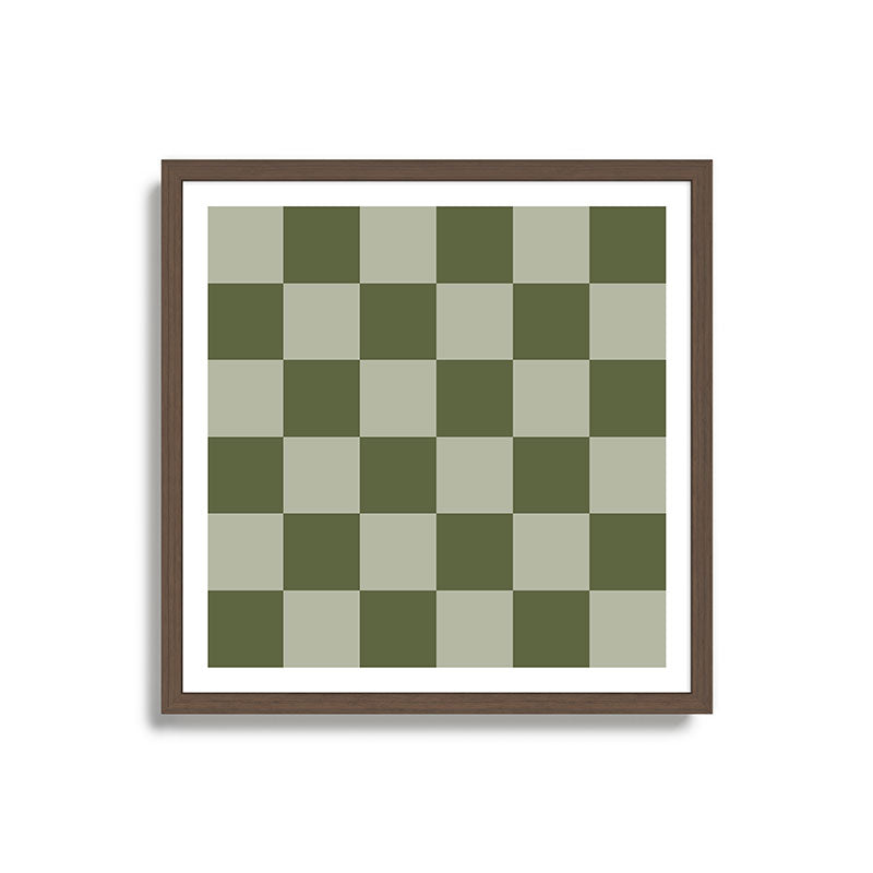 Checkered (Sage & Olive Green) Framed Art Print Gallery Image 5