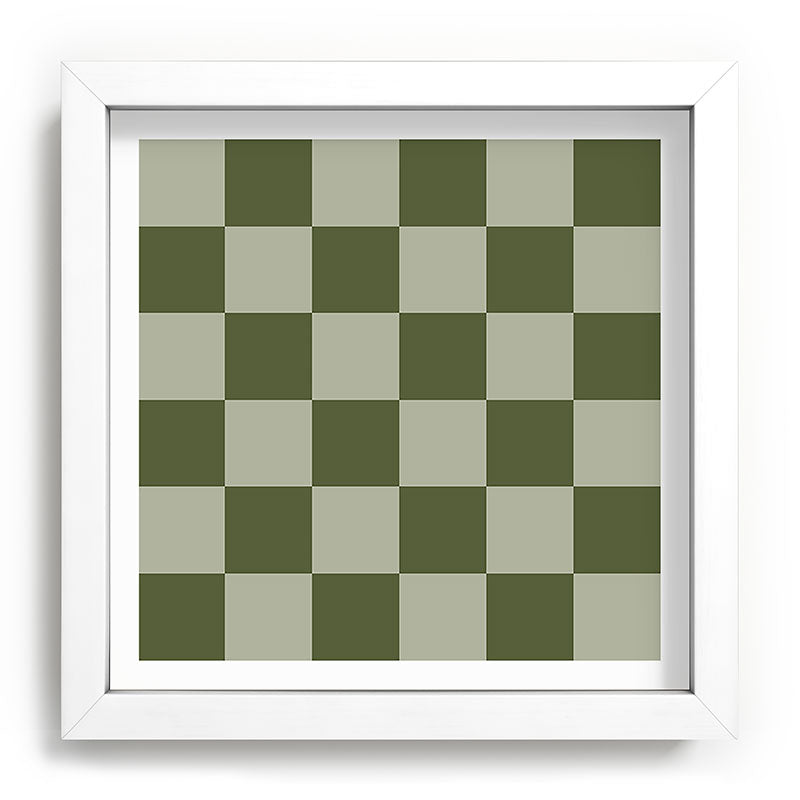 Checkered (Sage & Olive Green) Framed Art Print Gallery Image 31