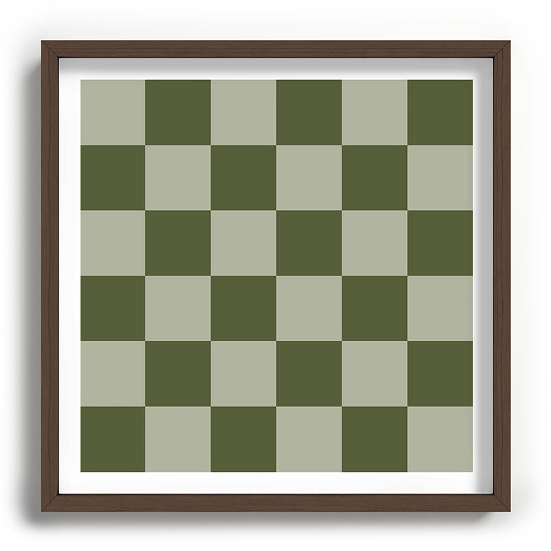 Checkered (Sage & Olive Green) Framed Art Print Gallery Image 28