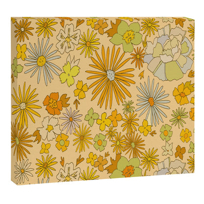 flower power wildflowers brown // retro art by surfy birdy Canvas Print Gallery Image 4