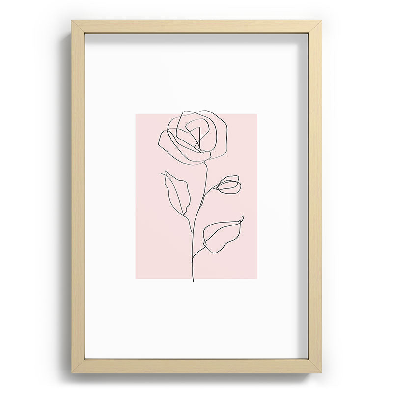 Botanical Line Art, Line Rose, Pink Wall Art, Minimalist Modern Art by Synplus Framed Art Print Gallery Image 71