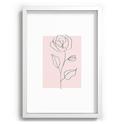 Botanical Line Art, Line Rose, Pink Wall Art, Minimalist Modern Art by Synplus Framed Art Print Gallery Image 77