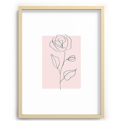 Botanical Line Art, Line Rose, Pink Wall Art, Minimalist Modern Art by Synplus Framed Art Print Gallery Image 72