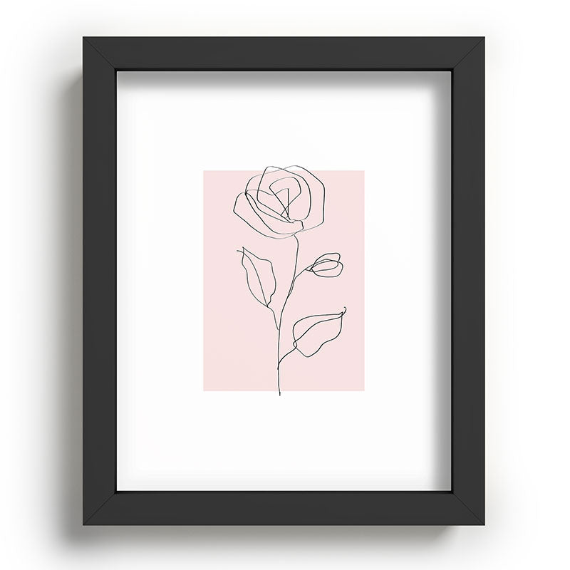 Botanical Line Art, Line Rose, Pink Wall Art, Minimalist Modern Art by Synplus Framed Art Print Gallery Image 57