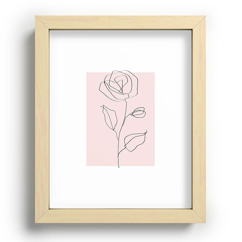 Botanical Line Art, Line Rose, Pink Wall Art, Minimalist Modern Art by Synplus Framed Art Print Gallery Image 70