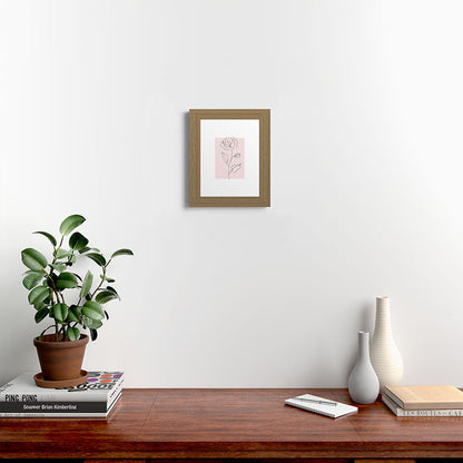 Botanical Line Art, Line Rose, Pink Wall Art, Minimalist Modern Art by Synplus Framed Art Print Gallery Image 37