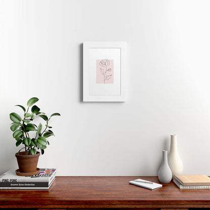 Botanical Line Art, Line Rose, Pink Wall Art, Minimalist Modern Art by Synplus Framed Art Print Gallery Image 52