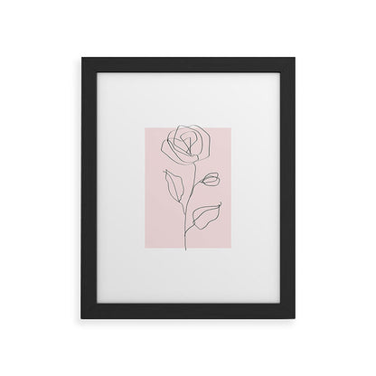 Botanical Line Art, Line Rose, Pink Wall Art, Minimalist Modern Art by Synplus Framed Art Print Gallery Image 30
