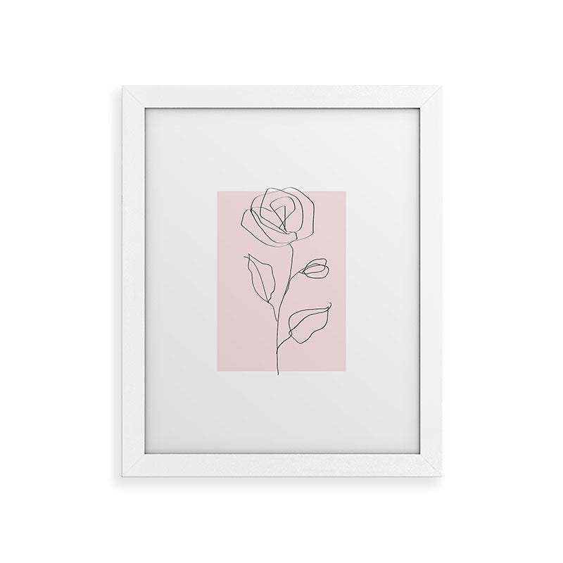 Botanical Line Art, Line Rose, Pink Wall Art, Minimalist Modern Art by Synplus Framed Art Print Gallery Image 55