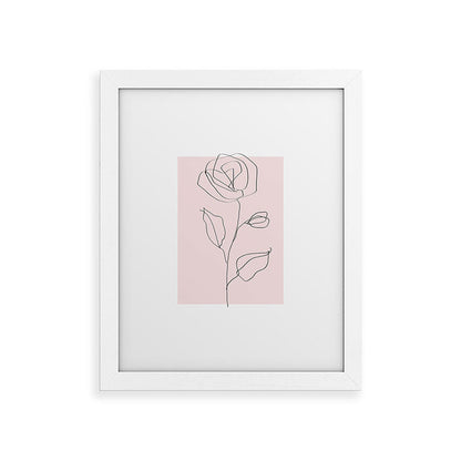 Botanical Line Art, Line Rose, Pink Wall Art, Minimalist Modern Art by Synplus Framed Art Print Gallery Image 53