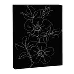 Botanical illustration one line drawing - Rose Black Canvas Print Gallery Image 1