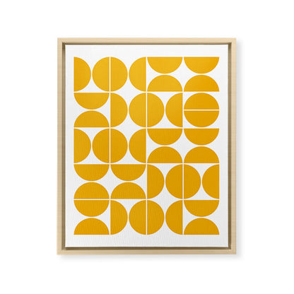Mid Century Modern Geometric 04 Yellow Framed Canvas Print Gallery Image 15