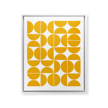 Mid Century Modern Geometric 04 Yellow Framed Canvas Print Gallery Image 24
