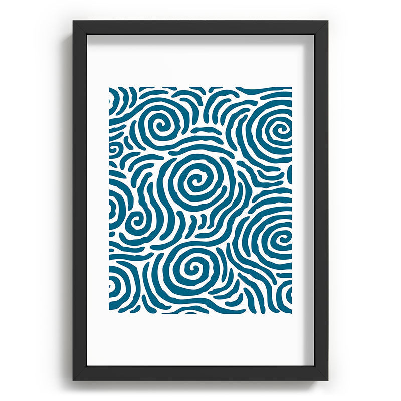 Ripple Effect Pattern Peacock Blue Framed Art Print Gallery Image 81