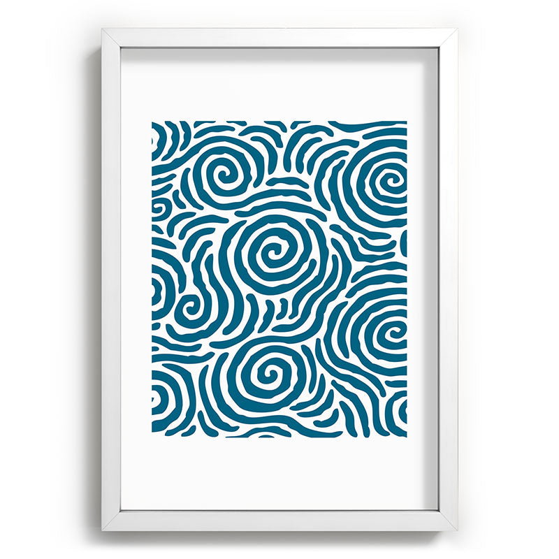Ripple Effect Pattern Peacock Blue Framed Art Print Gallery Image 105