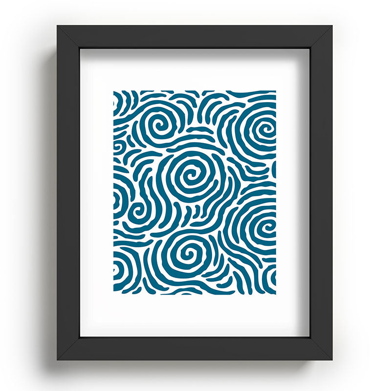Ripple Effect Pattern Peacock Blue Framed Art Print Gallery Image 80