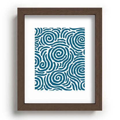 Ripple Effect Pattern Peacock Blue Framed Art Print Gallery Image 88