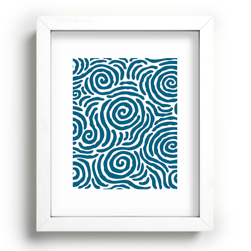 Ripple Effect Pattern Peacock Blue Framed Art Print Gallery Image 103