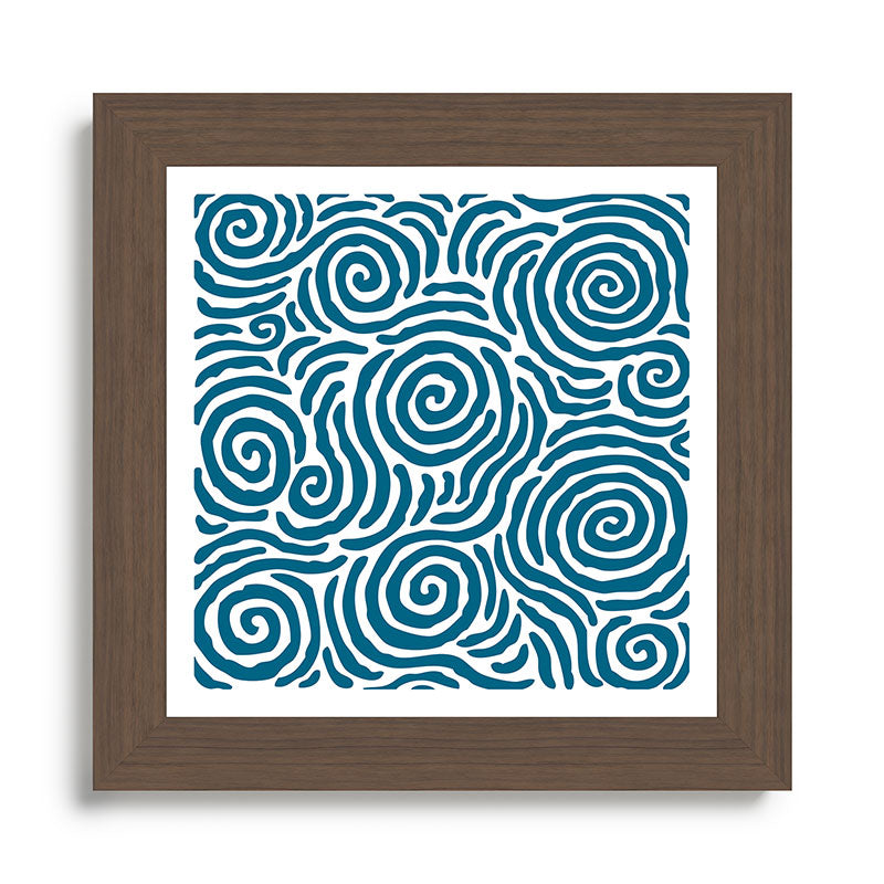 Ripple Effect Pattern Peacock Blue Framed Art Print Gallery Image 57