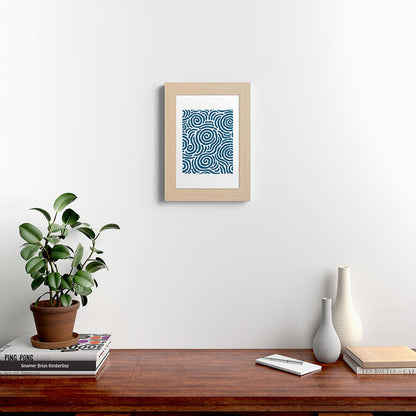 Ripple Effect Pattern Peacock Blue Framed Art Print Gallery Image 62