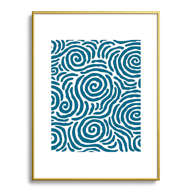 Ripple Effect Pattern Peacock Blue Framed Art Print Gallery Image 124