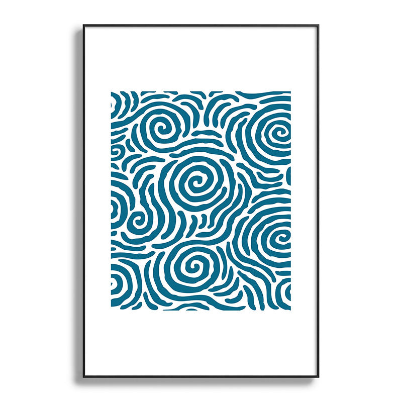 Ripple Effect Pattern Peacock Blue Framed Art Print Gallery Image 119