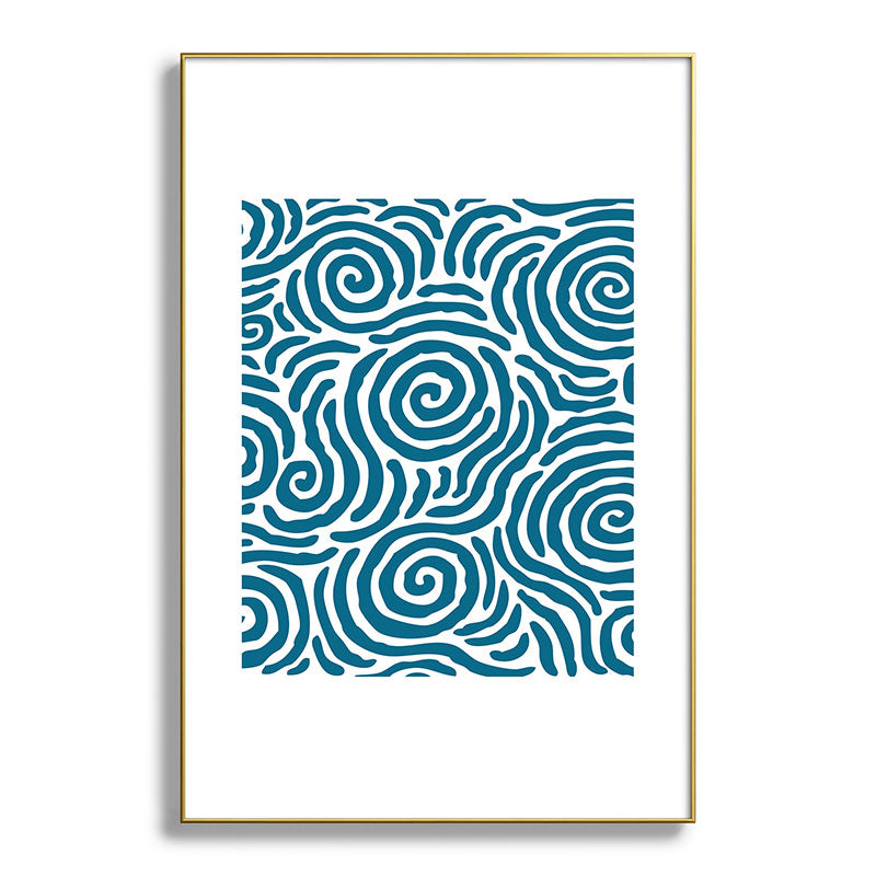Ripple Effect Pattern Peacock Blue Framed Art Print Gallery Image 127