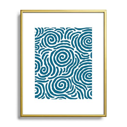Ripple Effect Pattern Peacock Blue Framed Art Print Gallery Image 121