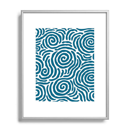 Ripple Effect Pattern Peacock Blue Framed Art Print Gallery Image 129