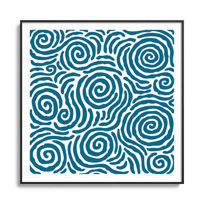 Ripple Effect Pattern Peacock Blue Framed Art Print Gallery Image 126