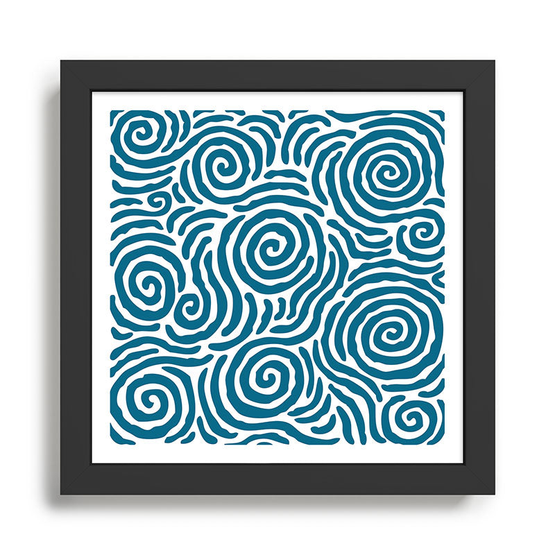 Ripple Effect Pattern Peacock Blue Framed Art Print Gallery Image 2