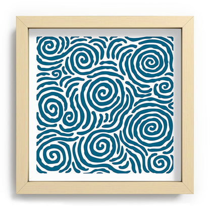 Ripple Effect Pattern Peacock Blue Framed Art Print Gallery Image 106