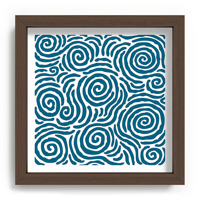 Ripple Effect Pattern Peacock Blue Framed Art Print Gallery Image 98