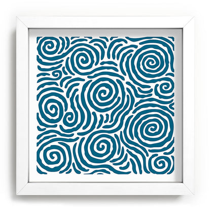 Ripple Effect Pattern Peacock Blue Framed Art Print Gallery Image 114