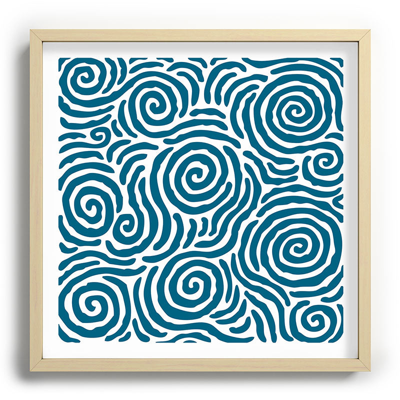 Ripple Effect Pattern Peacock Blue Framed Art Print Gallery Image 109