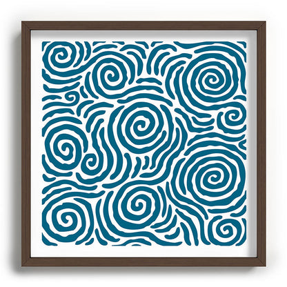 Ripple Effect Pattern Peacock Blue Framed Art Print Gallery Image 101