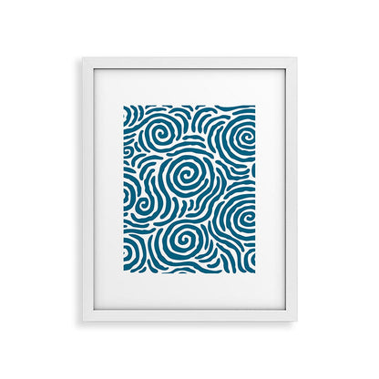 Ripple Effect Pattern Peacock Blue Framed Art Print Gallery Image 31