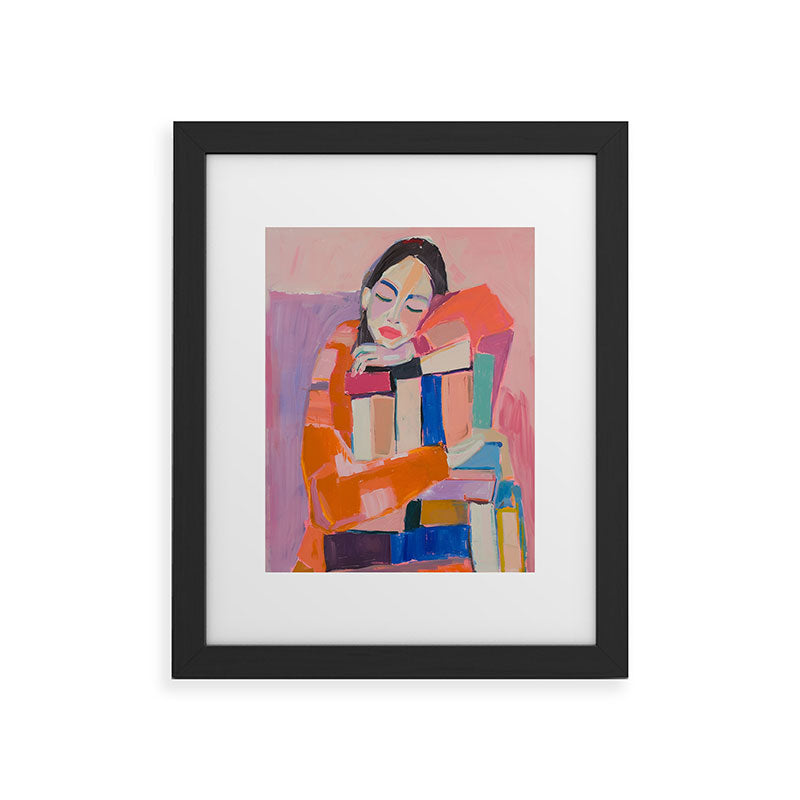 Woman Love for Books Framed Art Print Gallery Image 32